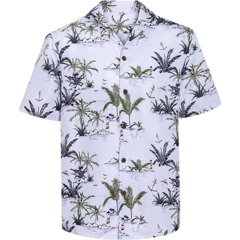 Hawaiian Shirts for Men Flower Casual Short Sleeve Regular Fit Mens Aloha Shirts